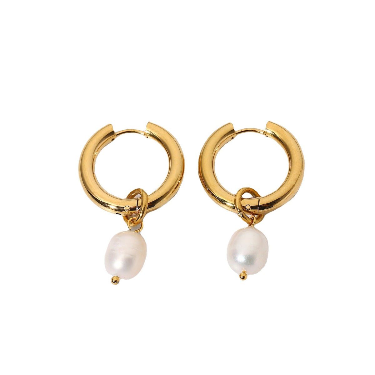 Double Pearl Drop Earrings product view 5