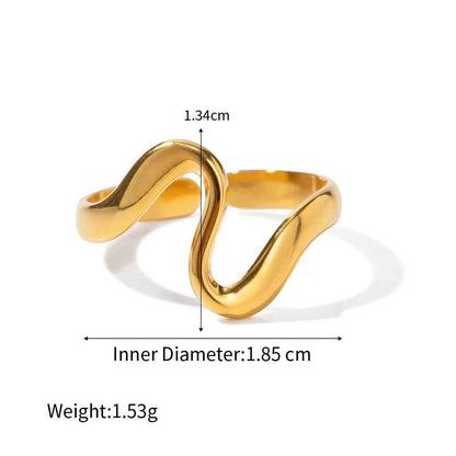Sculpted Wave Open Ring - view 6