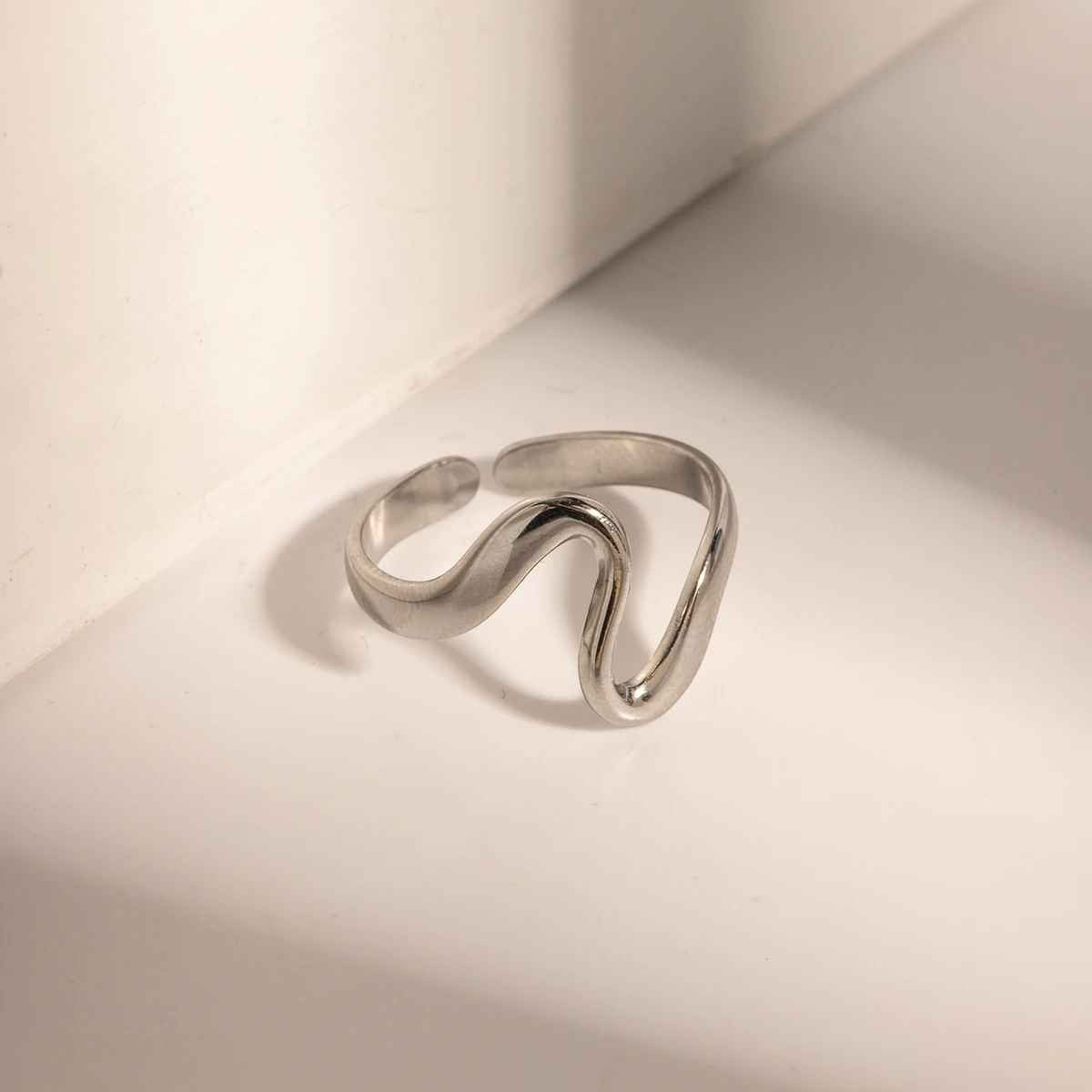 Sculpted Wave Open Ring - view 2