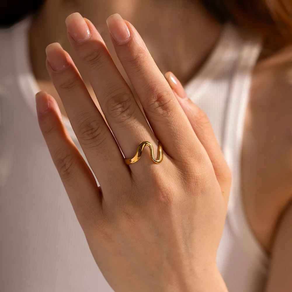 Sculpted Wave Open Ring - view 4