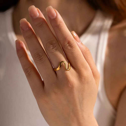 Sculpted Wave Open Ring - view 4