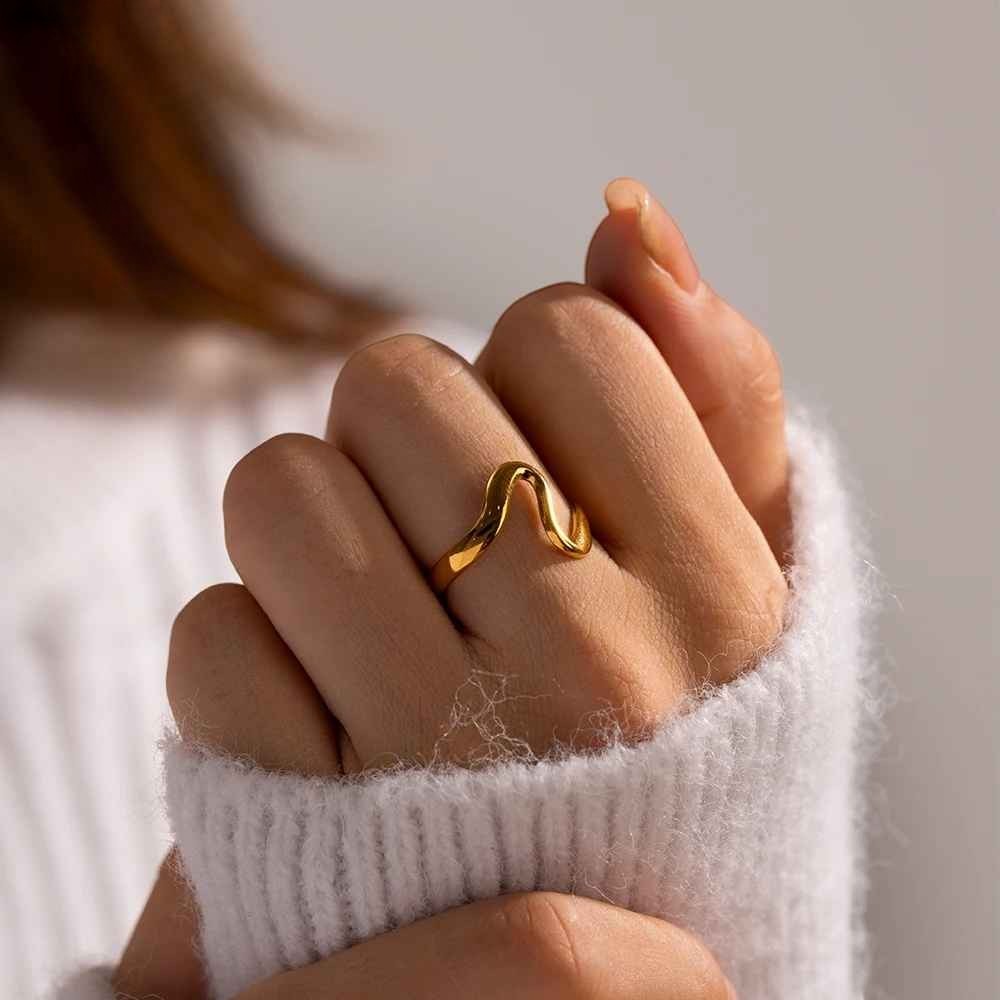 Sculpted Wave Open Ring - view 5