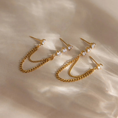 Zircon Chain Drop Earrings product view 7