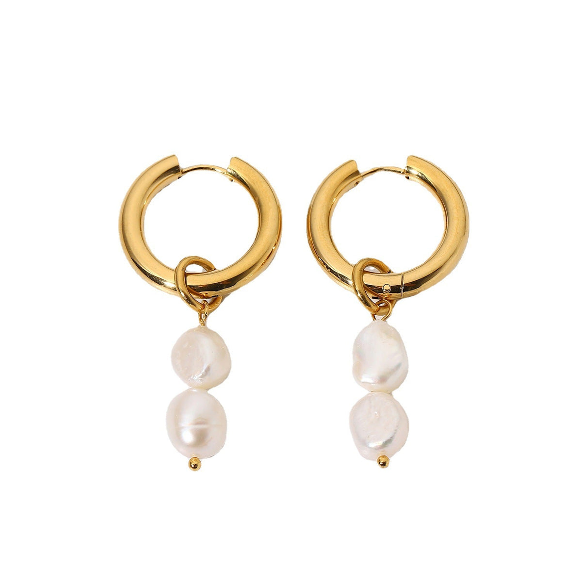 Double Pearl Drop Earrings product view 4