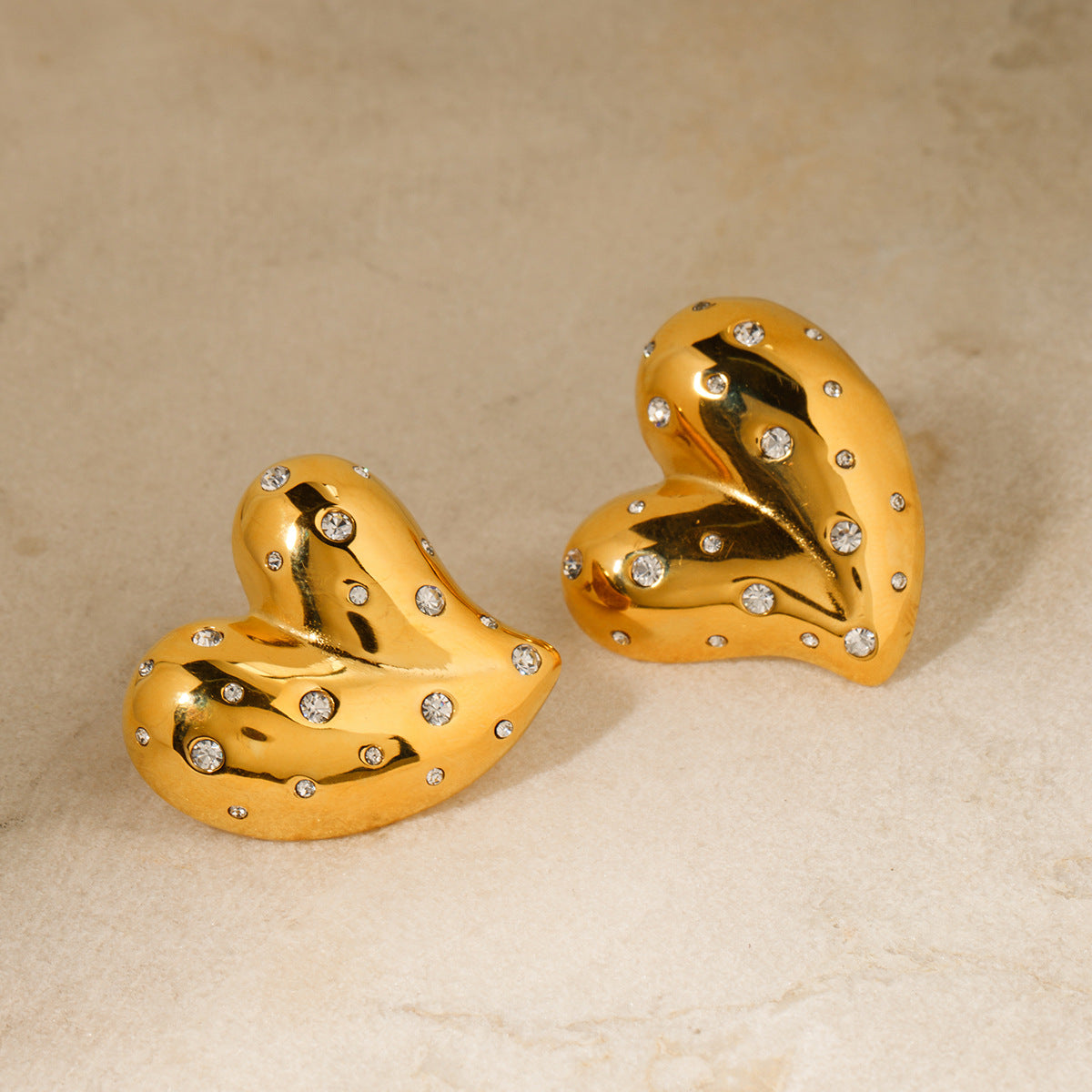 Heart Zircon Stud Earrings product view 3