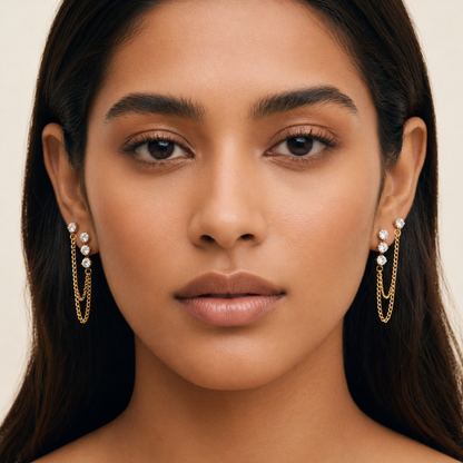 Zircon Chain Drop Earrings product view 2