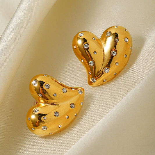 Heart Zircon Stud Earrings product view 1