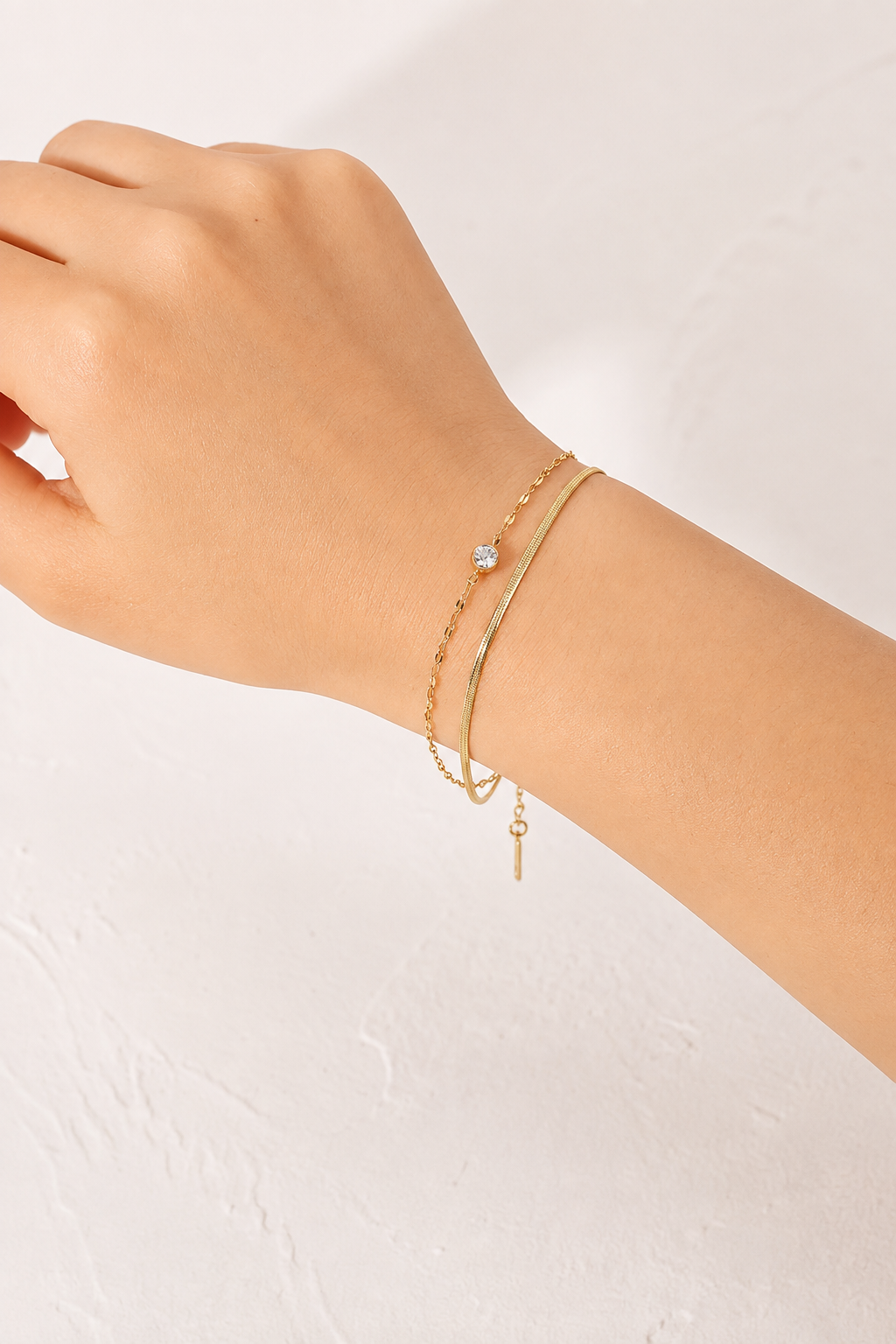 Anna Solitaire Layered Bracelet product view 4