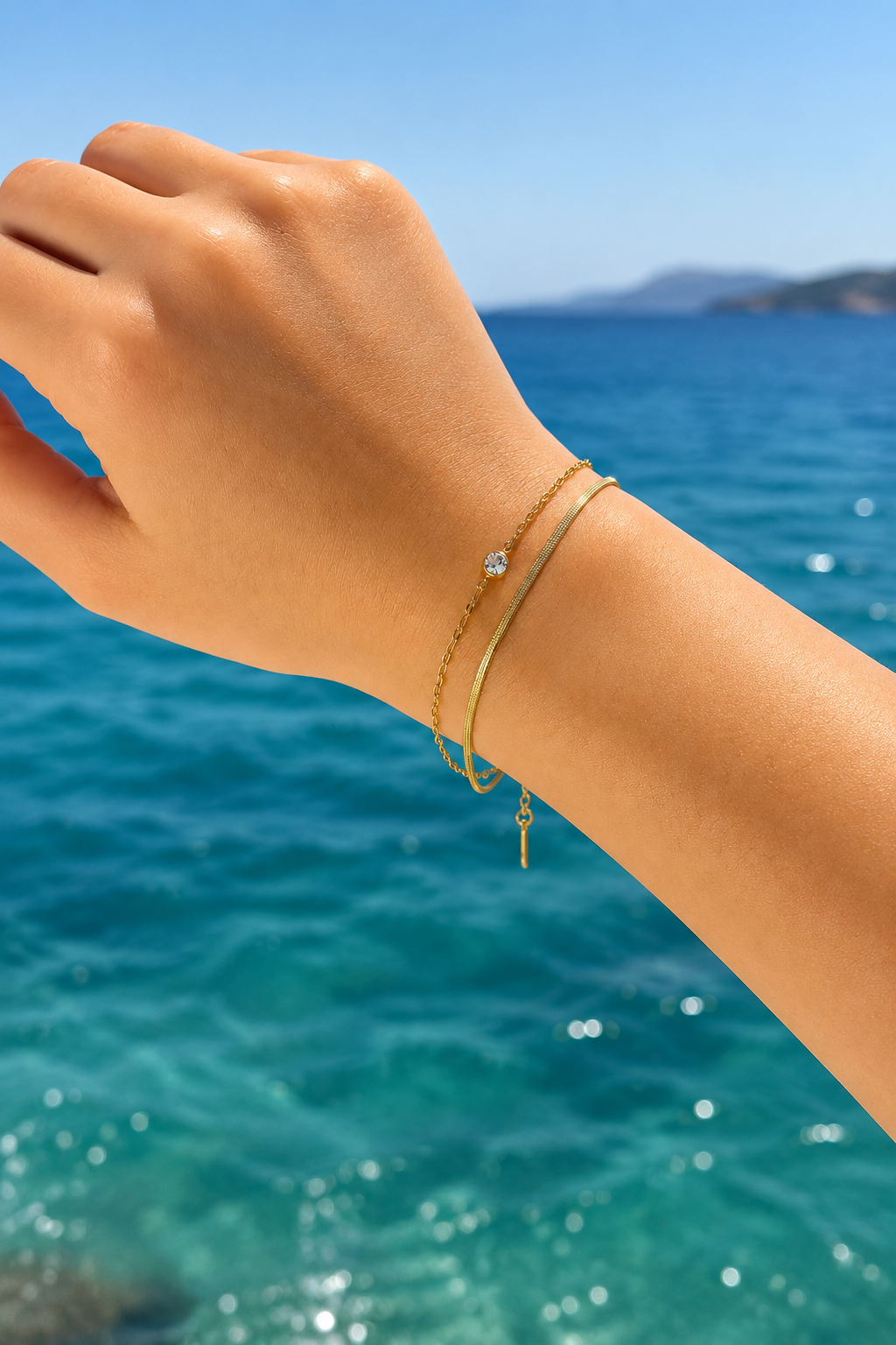 Anna Solitaire Layered Bracelet product view 3