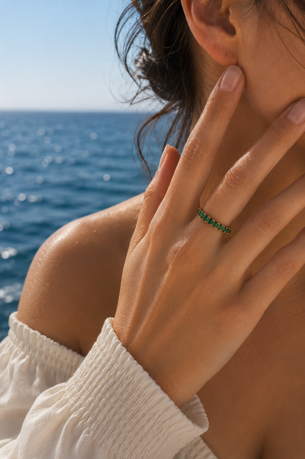 Emerald Tide Crystal Ring - view 2