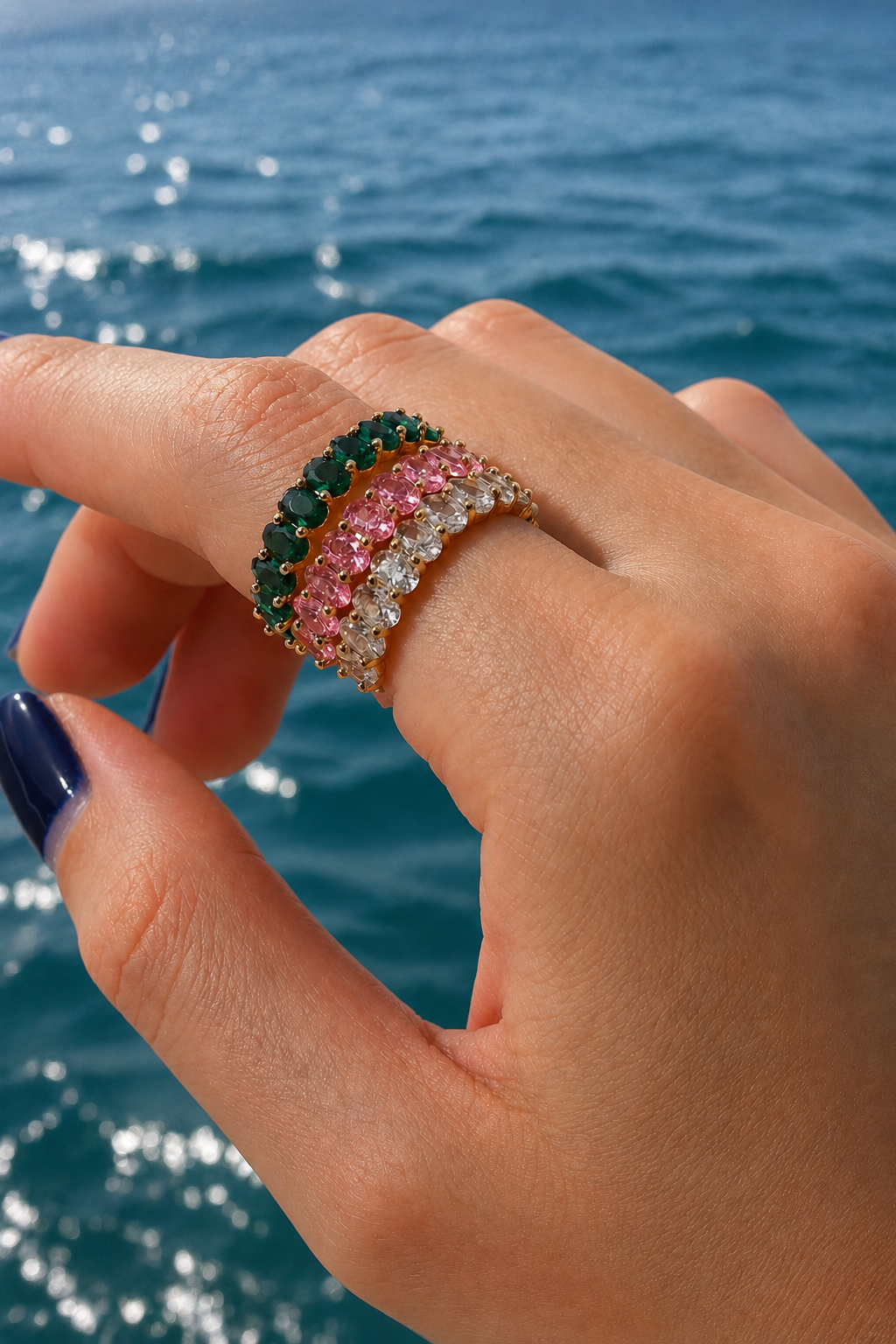 Emerald Tide Crystal Ring - view 3
