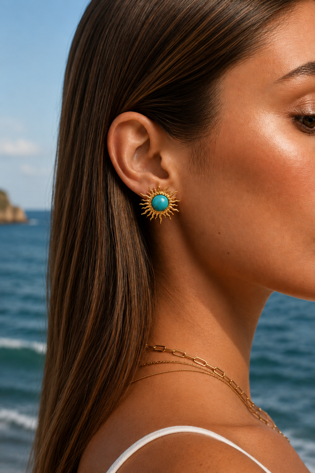 Mother-of-Pearl Sunburst Earrings product view 2