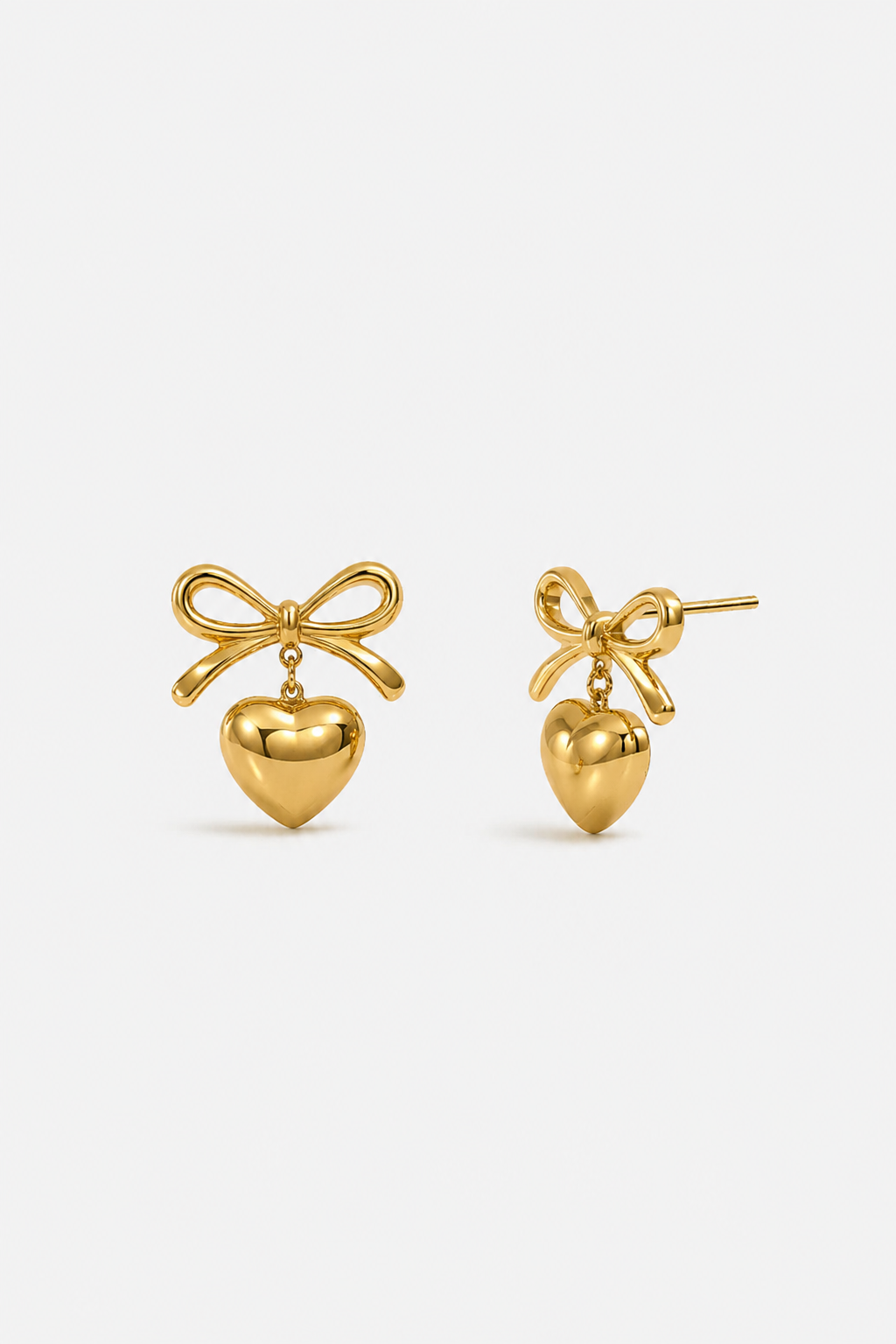 Bow Heart Drop Earrings product view 1