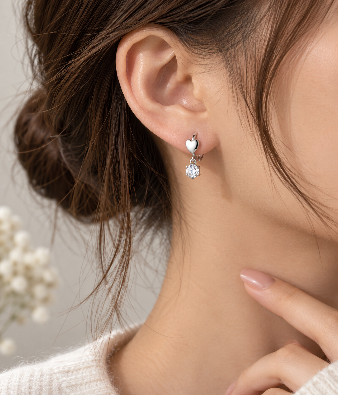 Cubic Zirconia Hoop Earrings