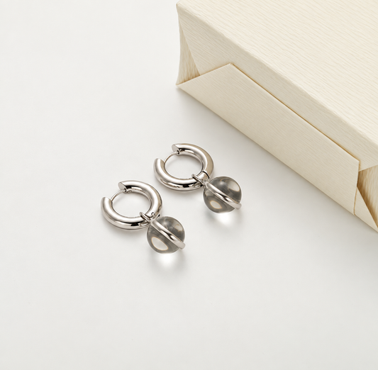 Crystal Drop Hoop Earrings