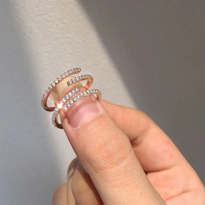 Minimal Moon Accent Ring - view 3