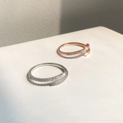 Minimal Moon Accent Ring - view 5