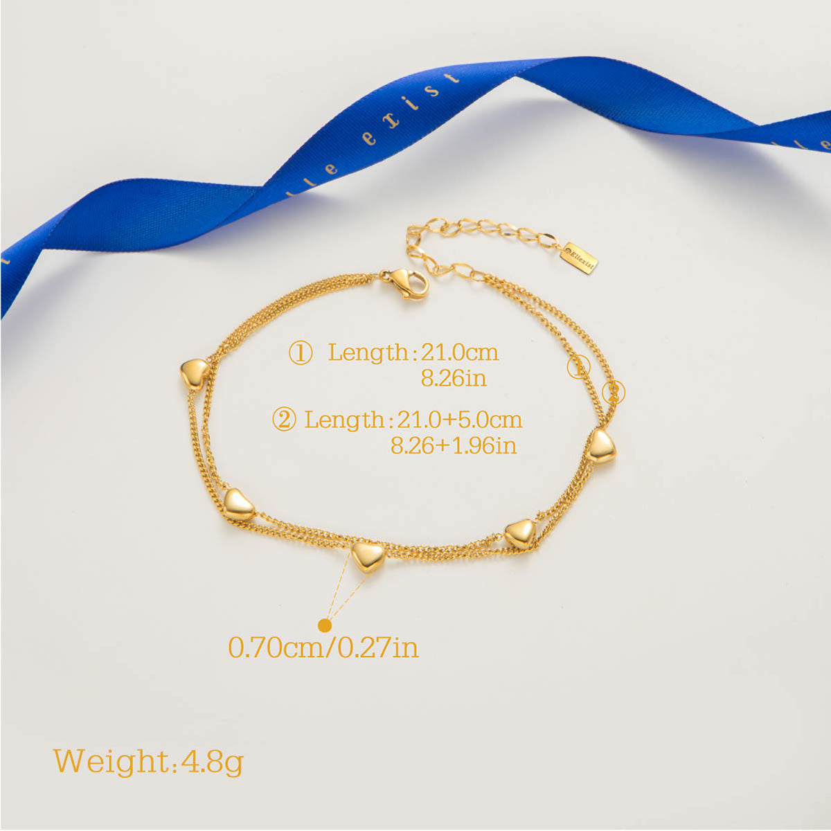 Fortuna Emerald Clover Bracelet size and measurement guide