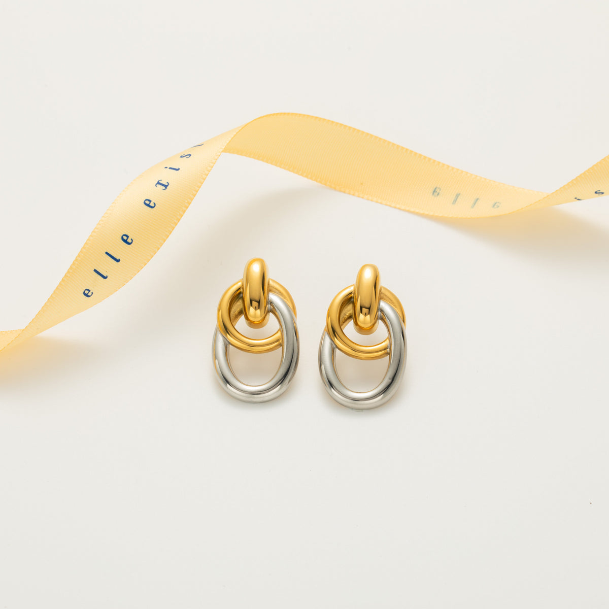 Two-Tone Sculpted Hoop Earrings product view 1