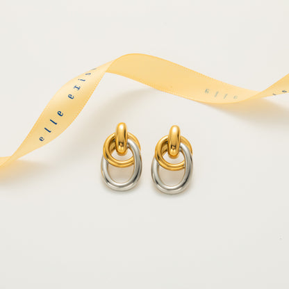 Two-Tone Sculpted Hoop Earrings product view 1