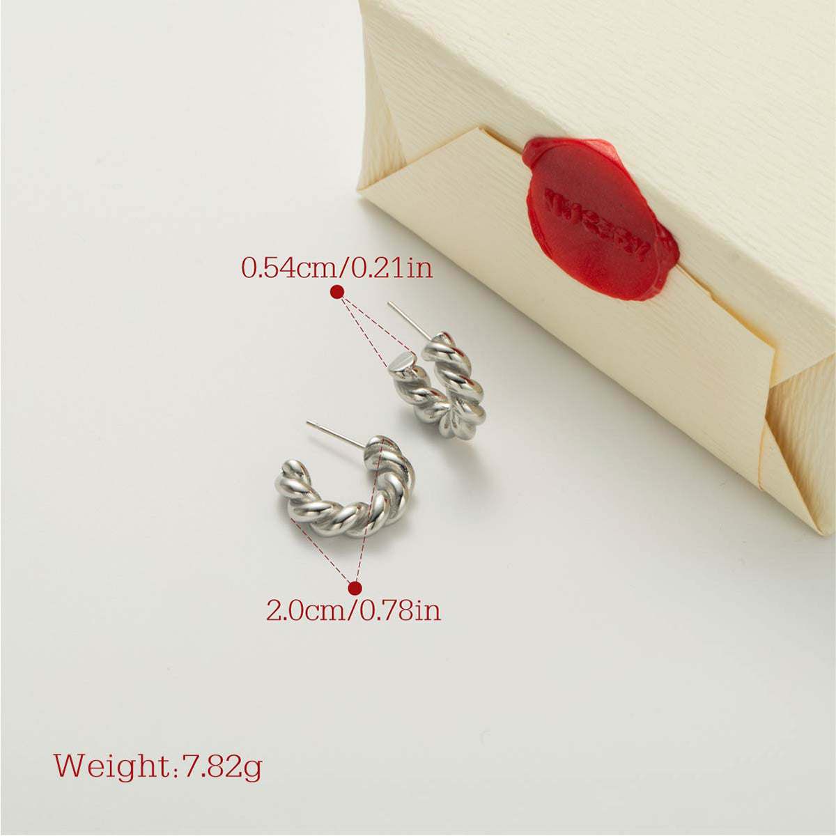 Two-Tone Statement Earrings size and measurement guide
