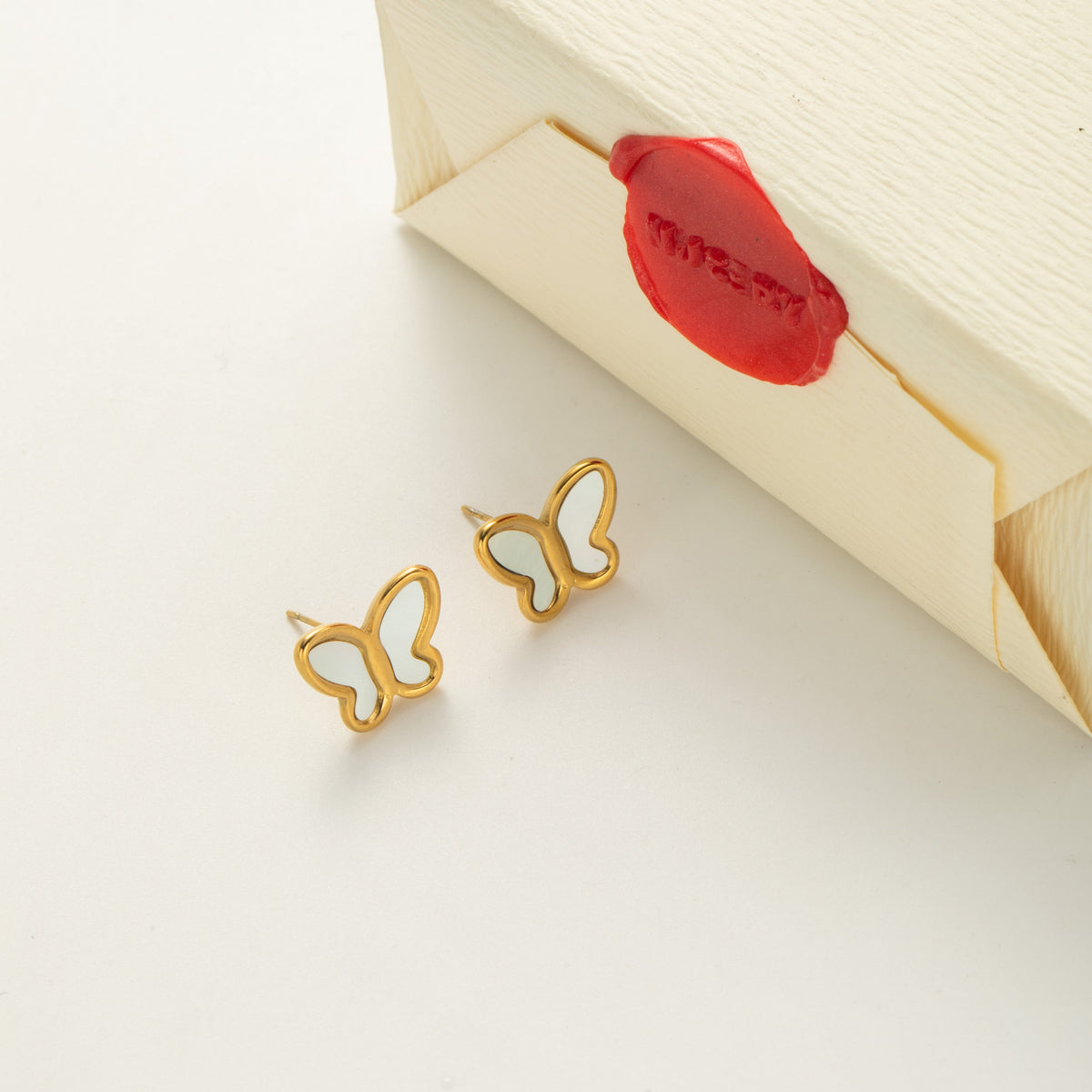 Butterfly Inlay Stud Earrings product view 1