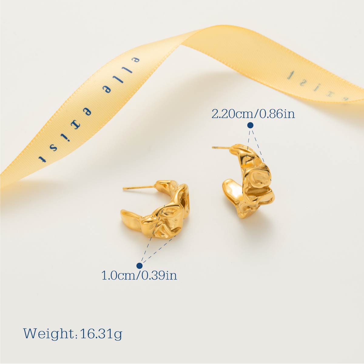 Enamel Floral Stud Earrings size and measurement guide