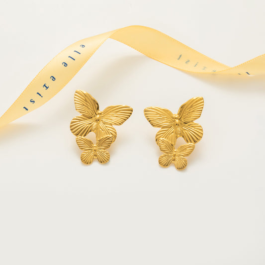 Double Butterfly Drop Earrings product view 1