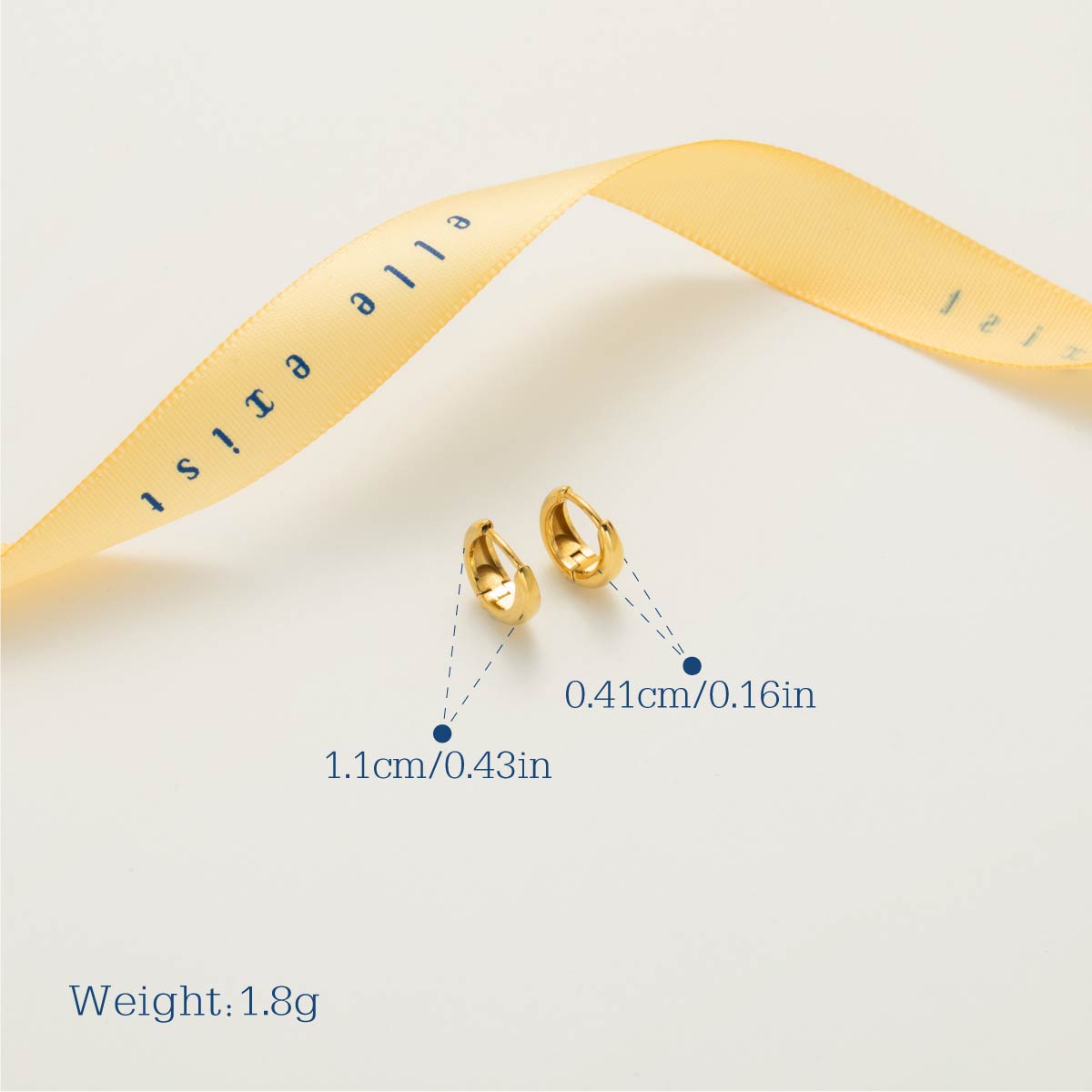 Chunky Mini Hoop Earrings size and measurement guide