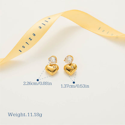Radiant Heart Drop Earrings size and measurement guide