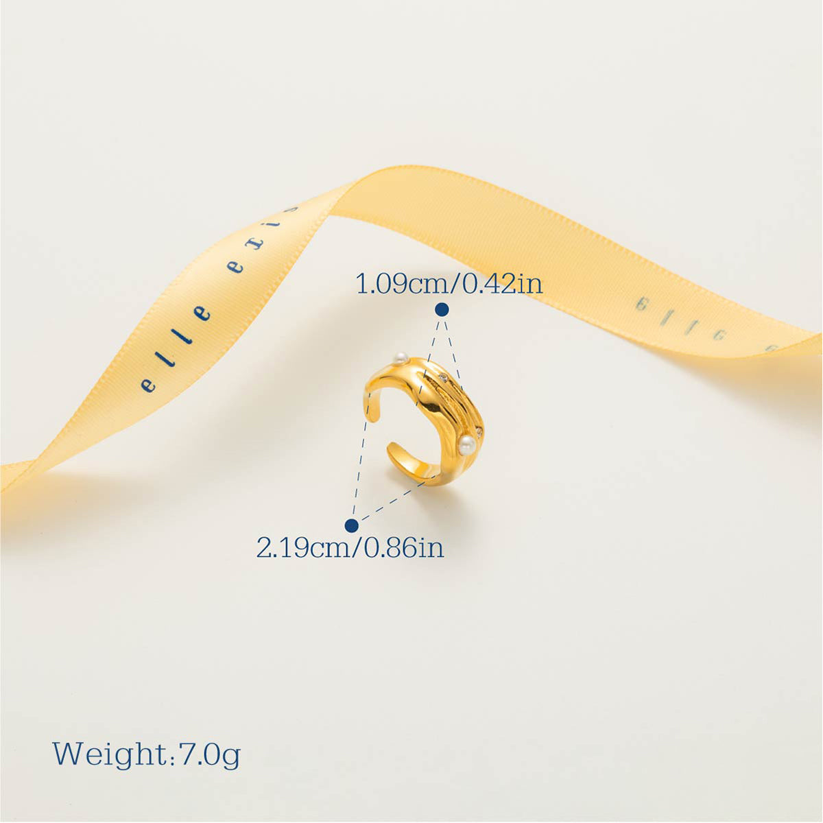 Sapphire Crest Open Ring - view 3
