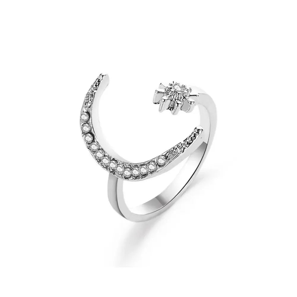 Minimal Moon Accent Ring - view 11