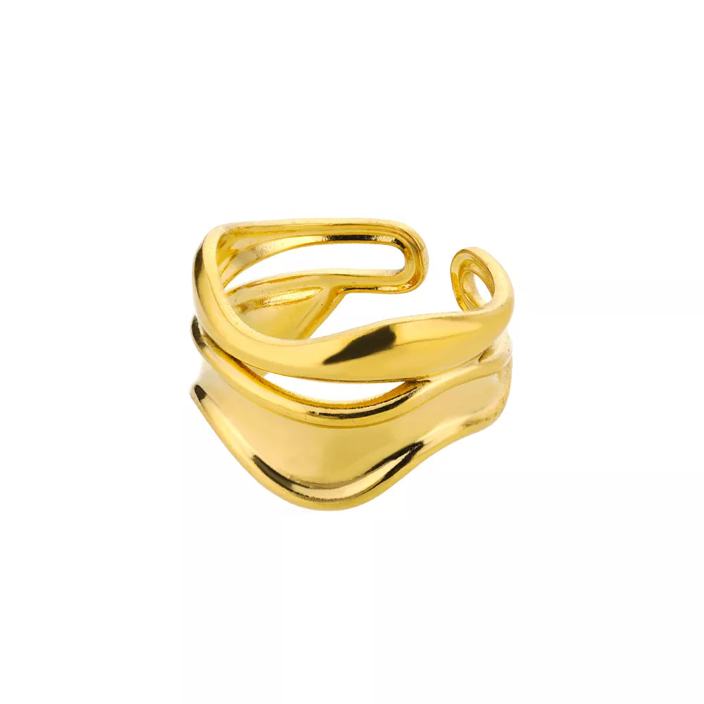Sculpted Geometric Dome Ring - view 10