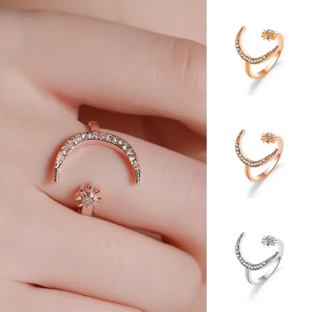 Minimal Moon Accent Ring - view 6