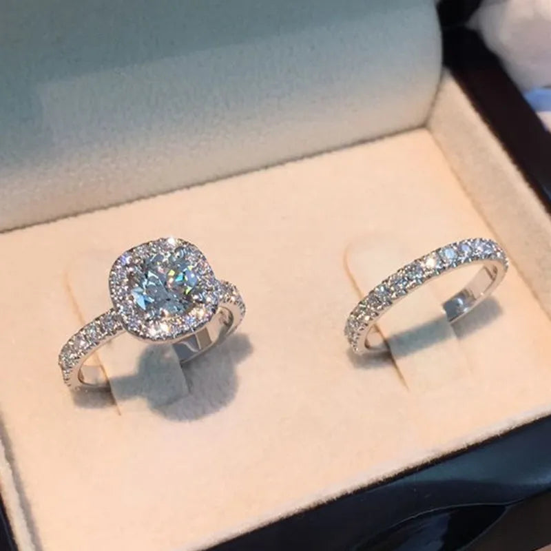 Classic Halo Crystal Ring - view 1