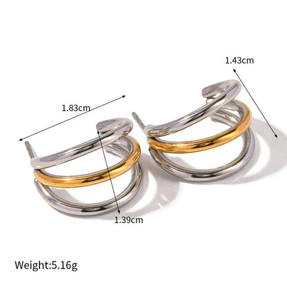 Triple-Line Hoop Earrings product view 6