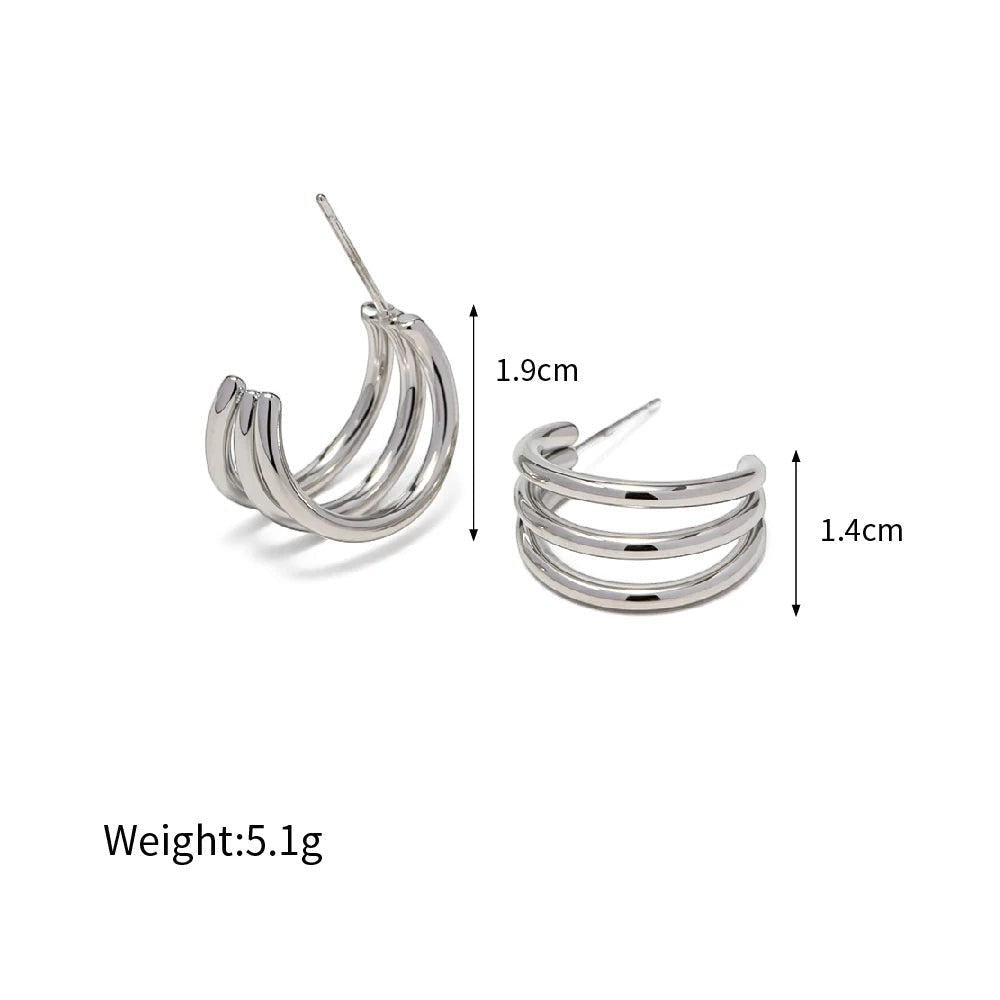 Triple-Line Hoop Earrings product view 5