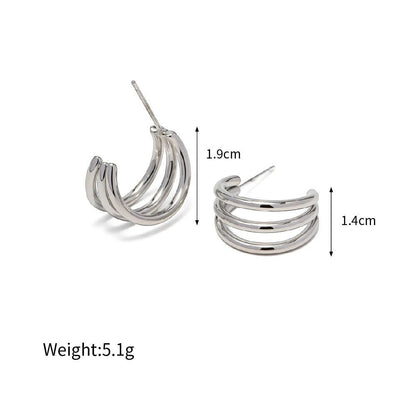 Triple-Line Hoop Earrings product view 5
