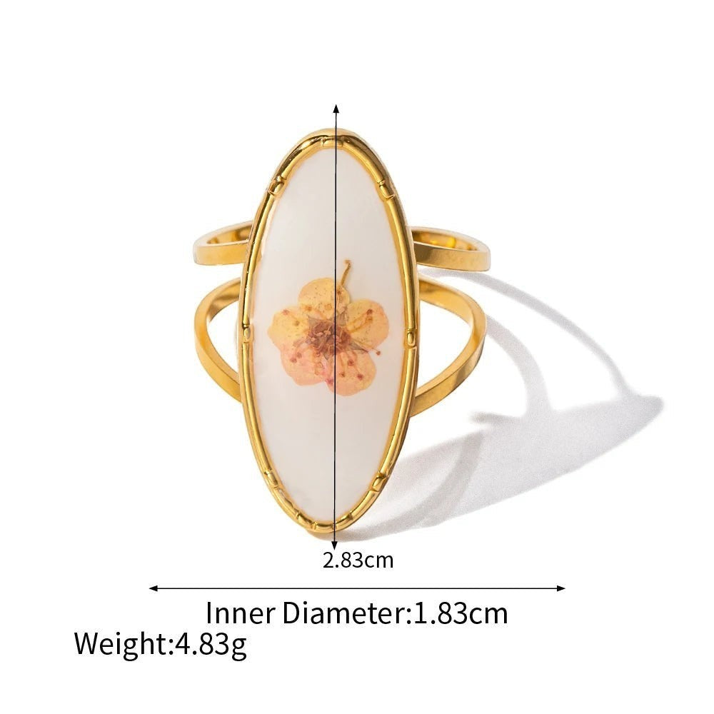 Pressed Blossom Resin Ring - view 5