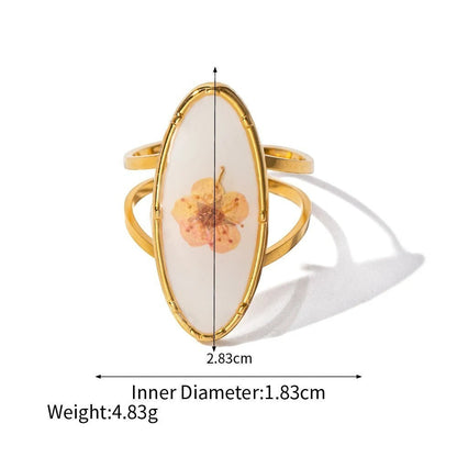 Pressed Blossom Resin Ring - view 5