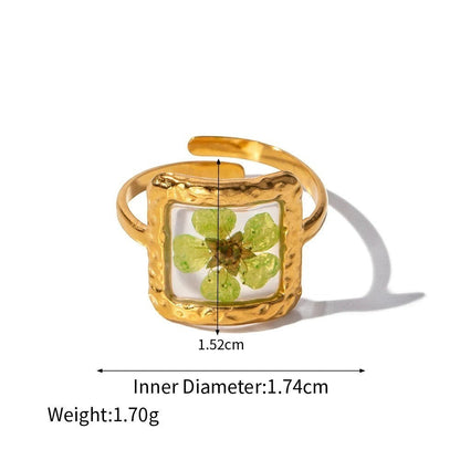 Pressed Blossom Resin Ring - view 7