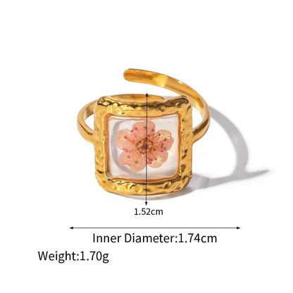 Pressed Blossom Resin Ring - view 9
