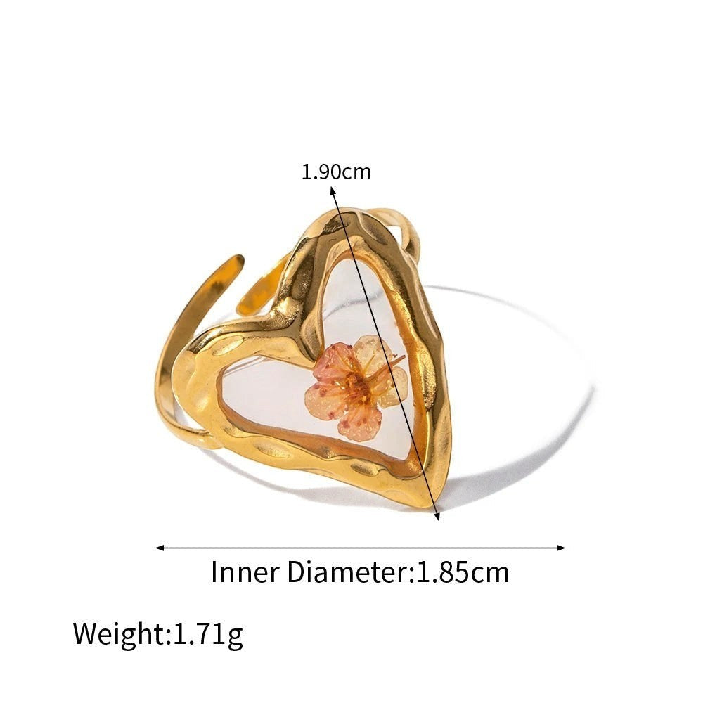 Pressed Blossom Resin Ring - view 8