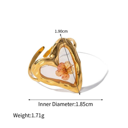 Pressed Blossom Resin Ring - view 8
