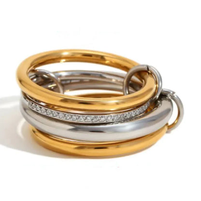 Mixed-Metal Zircon Statement Ring - view 5