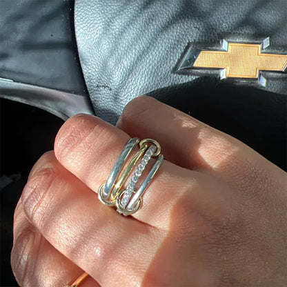 Mixed-Metal Zircon Statement Ring - view 4