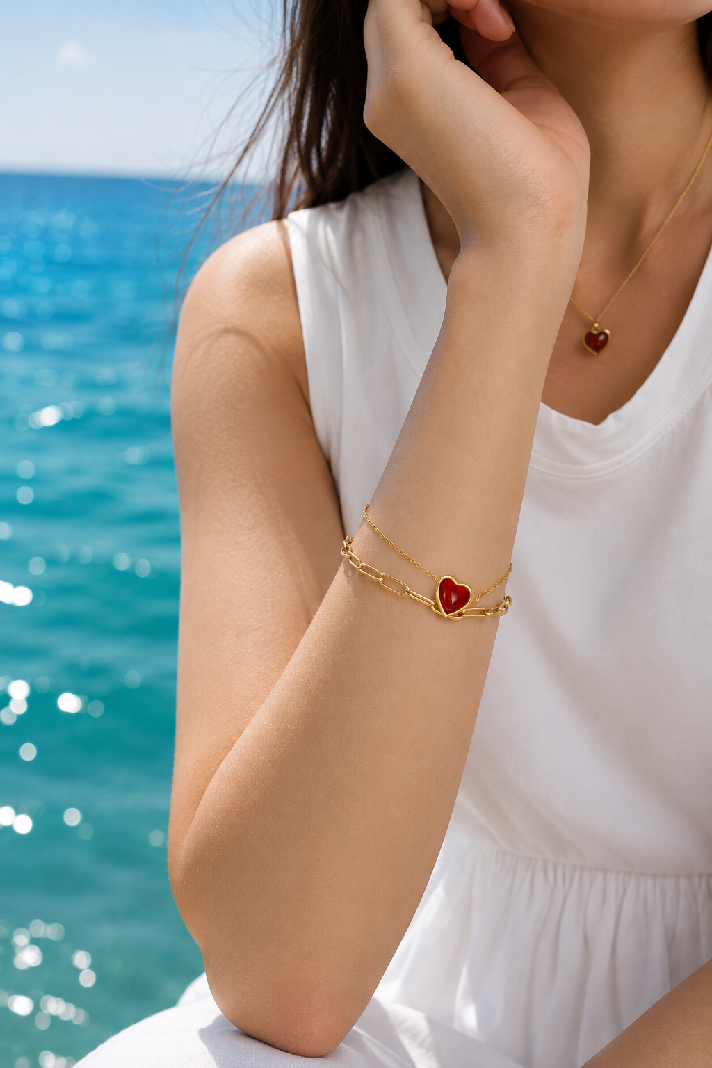 Rosalie Heart Stone Bracelet product view 2