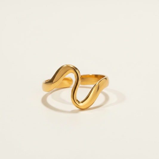 Sculpted Wave Open Ring - view 1