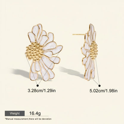 Pink & White Floral Stud Earrings product view 5