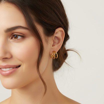 Triple-Line Hoop Earrings product view 2